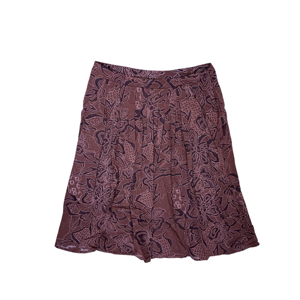 Vintage 90s Floral Knee Length Skirt Womens 4 Small Autumn Fall Patterned Midi